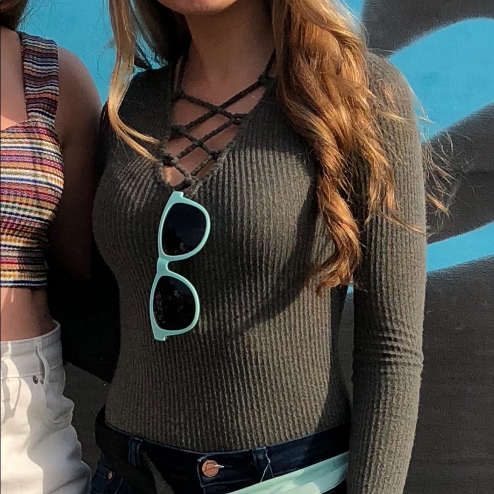 Aerie Olive Green Bodysuit